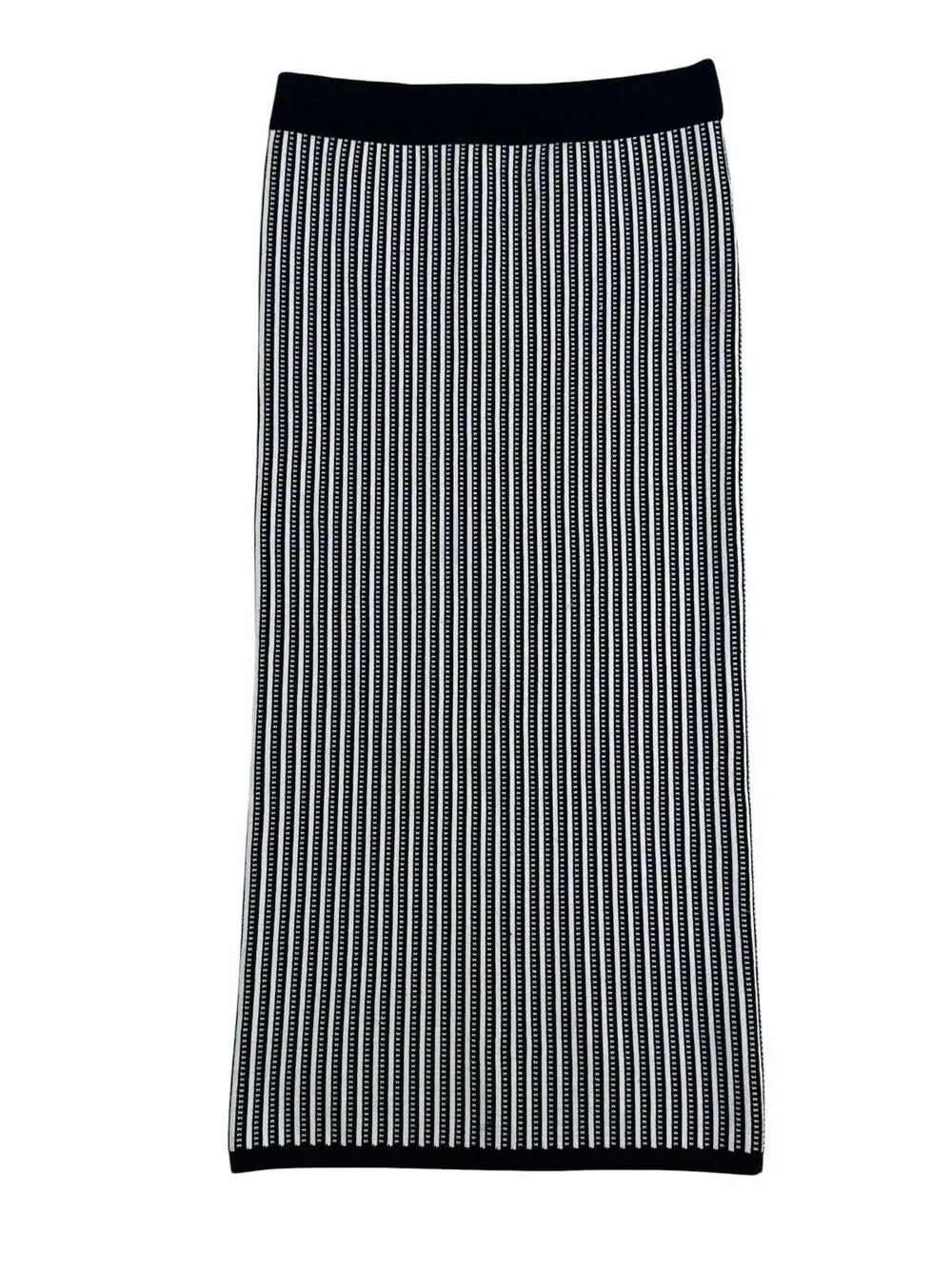 Aritzia Babaton Sculpt Knit Bodycon Tube Midi Skirt Black/White Stripe Size M